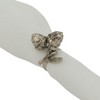 Saro Lifestyle Saro Lifestyle Table Napkin Rings With Acorn Design (Set of 4), Silver, - 3 of 4