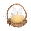 Transpac Fuzzy Easter Chick in Basket Cute Home Decoration for Easter Festivities and Spring Celebrations - 3 of 3