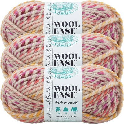 (3 Pack) Lion Brand Wool-Ease Thick & Quick Yarn - Spice Market Stripes