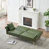 SKRAN 67.71 Inch Faux leather sofa bed with adjustment armres for small space Living Room, Bedroom Office,Green - 2 of 4