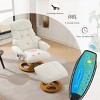 Manual Swivel Recliner Chair with Ottoman, Chenille Lounge Chair with 5-Point Massage, Seat Heating, Remote Control for Living Room - Koiai - 3 of 4
