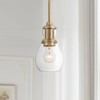 Possini Euro Design Nagano Warm Brass Mini Pendant Light 5 1/2" Wide Modern Clear Glass Fixture for Dining Room Kitchen Island - 2 of 4
