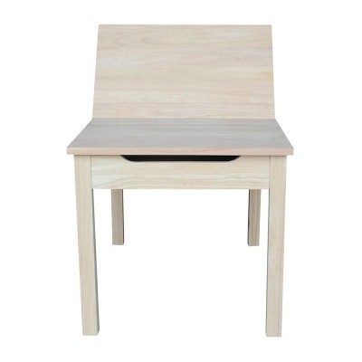 Eco-Friendly Mission Style Unfinished Wood Kids' Craft Table with Storage