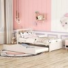 Streamdale Wooden Twin Size Platform Bed Frame with Trundle for White Washed Color - 2 of 4