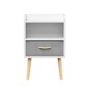 Cesicia Nightstand With Collapsible Fabric Drawer, Wood Side Table with Storage Cabinet for Kids, Adults - 2 of 4