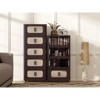 Gulches Retro Brown 50 in Accent Cabinet with 5 Shelves Wheels and Magnetic Door Collapsible Storage Organizer for Home Office Dormitory - 2 of 4
