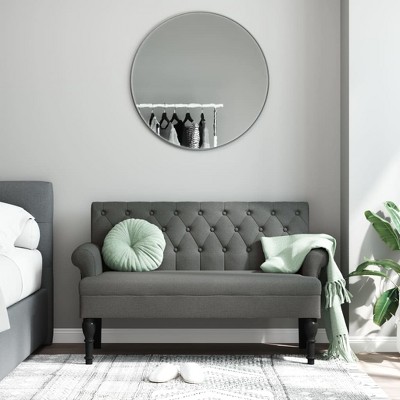 vidaXL Bench with Backrest Dark Gray 47.2 in.x24.4 in.x29.7 in. Fabric