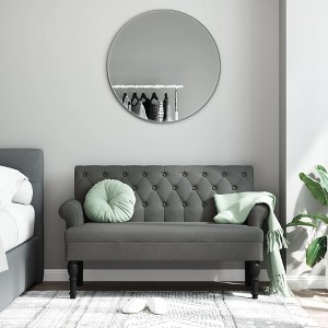 vidaXL Bench with Backrest Dark Gray 47.2 in.x24.4 in.x29.7 in. Fabric - 1 of 4
