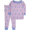 RuffleButts Toddler Girls Viscose from Bamboo Ruffle Long Sleeve Pajama Set, Signature Rear Ruffles - 2 of 2