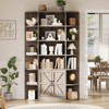 75in Tall Bookcase with Storage Cabinet, 6-Tier Wide Floor Bookshelf , Modern Wooden Standing Display Shelf Organizer for Home Office Living Room - 2 of 4