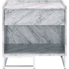 Royal Hampton Faux Marble Accent Table with Chrome Finish, White - 4 of 4