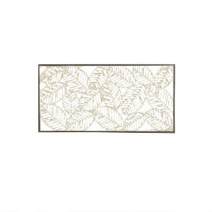 32" x 16" Paper Cloaked Leaves Unframed Wall Decor Natural: Madison Park Etched Botanical Artwork, Molded Hanger - 1 of 4