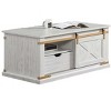 Rustic Style Antique White 1pc Coffee Table Living Room Table w Drawer Open Shelves - 4 of 4