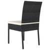 vidaXL Black Patio Dining Chairs – 4 pcs Set, Poly Rattan Material with Powder-Coated Steel - Includes Cream Colored Cushions for Outdoor Use - 4 of 4