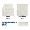 Corduroy Recliner Chair, Manual Adjustable Recliner Sofa with Handle, Pillow Top Arms, Thick Padding, Side Pocket, 400Lbs Capacity - 4 of 4
