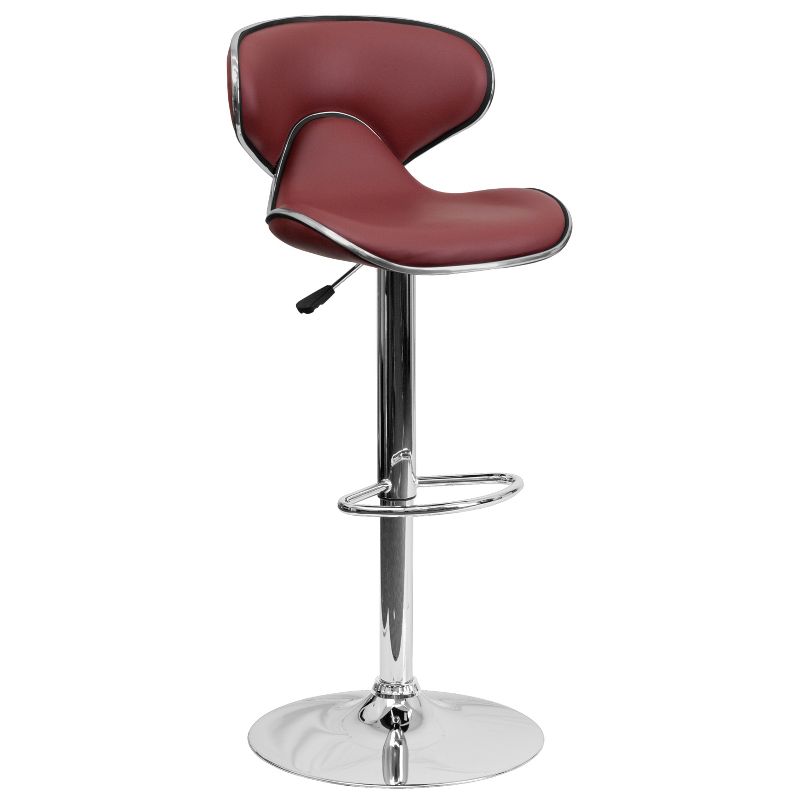 Emma and Oliver Contemporary Cozy Mid-Back Vinyl Adjustable Height Barstool, 1 of 13