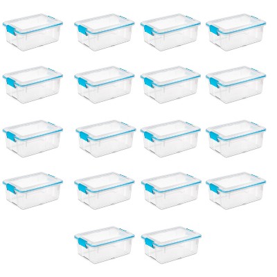 MPM 2 PACK Stackable Foldable Clear Storage Box with Lid and wheels, Organizing  Boxes, Cube Box Bin Container, for Kitch 