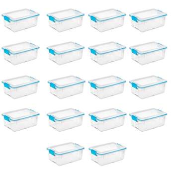 Sterilite Multipurpose 12 Quart Plastic Storage Container Tote Box with Secure Gasket Sealed Latching Lids for Home and Office Organization, (18 Pack)