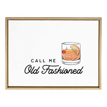 18" x 24" Sylvie Call Me Old Fashioned Framed Canvas by the Creative Bunch Studio Gold - Kate & Laurel All Things Decor