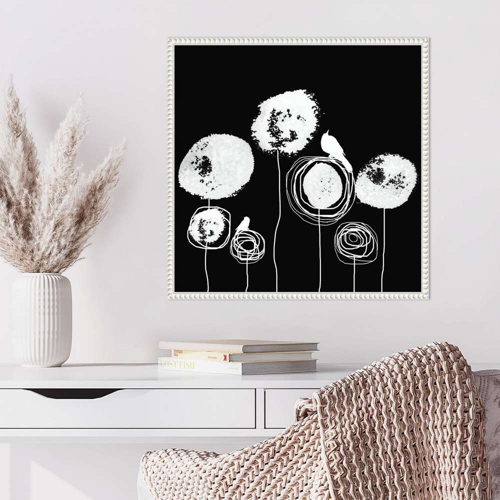 Photos - Other Decoration Amanti Art 22"x22" Black and White Flowers II by Irena Orlov Framed Wall Art Print: Canvas Lithograph, Polystyrene Frame