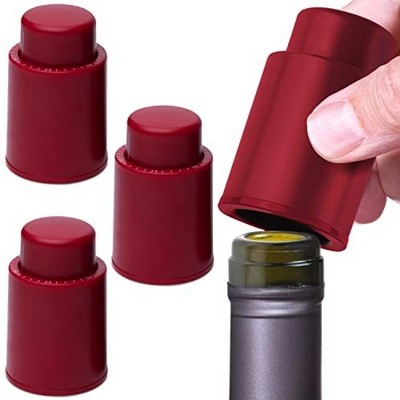 4-Pack Stainless Steel Wine Drip Collars - Bottle Neck Rings With Removable Felt Liners