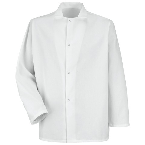 Red Kap Gripper-Front Short Butcher Coat, White - S