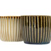 Set of 2 Ribbed Planters Navy & Cream Porcelain by Foreside Home & Garden - 3 of 4