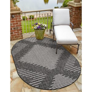 Unique Loom Outdoor Modern Tambor Lines Woven Area Rug - 1 of 4