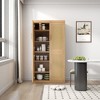 PexFix 31" Modular Sideboard Cabinet with Storage Farmhouse Buffet Cabinet with Rattan Doors for Living Room Kitchen Dining Room Entryway Natural - 3 of 4