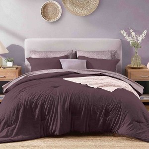 BAGOKIE 7 Pieces Bed in a Bag Comforter Set for All Season - 1 of 4