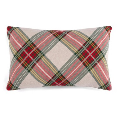 Shiraleah Red and Green Plaid Lumbar Pillow