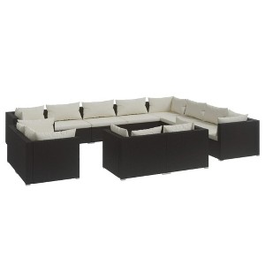 vidaXL Garden Lounge Set Black, Cream - 1 of 4