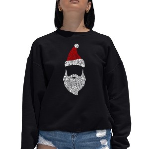 LA Pop Art Women's Word Art Crewneck Sweatshirt - Santa Claus - 1 of 4