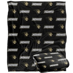 Lindenwood University Logo Pattern Silky Touch Blanket White 50x60 - 1 of 4