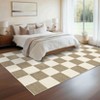 Modern Checkerboard Area Rug Thin Washable Rug Non Slip, Soft Non Shedding Carpet - 4 of 4