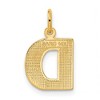 Black Bow Jewelry 14k Yellow Gold, Julia Collection, Small Satin Block Initial D Pendant - 3 of 4