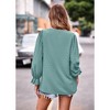 Women's Casual 3/4 Sleeve Henley V-Neck Button Up Pleated Back Blouses Swiss Dot Blouse Tops T-Shirts - 3 of 4