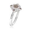 Ross-Simons 0.25 ct. t.w. White and Brown Diamond Vintage-Style Ring in Sterling Silver - 3 of 4