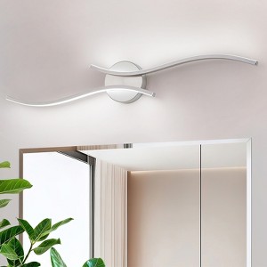 LLHZSY Dimmable Intergrated LED Wall Sconce 31 1/2" Bathroom Vanity Light-Brushed Nickel-6000K - 1 of 4