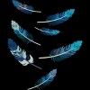 Junior's Design By Humans Blue Feathers By artado T-Shirt - 2 of 3