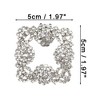Unique Bargains Women's Rhinestone Shoe Buckle 1.97"x1.97" Silver Tone 2 Pcs - 2 of 4