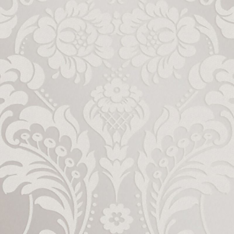Gothic Damask Flock White Paste the Wall Wallpaper, 4 of 5