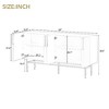 NicBex Modern 4-door Sideboard Cabinet with Gold Metal Handle, Adjustable Shelves Storage Cabinet, Wavy Stripe Buffet Cabinet for Dining Room - 3 of 4