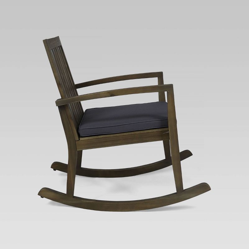 Montrose Acacia Wood Patio Rocking Chair Gray - Christopher Knight Home, 5 of 7