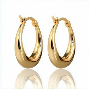 14K Gold Graduated Hoop Huggie Earring in 14K Yellow Gold Plated - 1 of 4