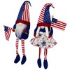 Northlight Stars and Stripes Patriotic Gnomes with Dangling Legs - 21.25" - Set of 2 - 3 of 4