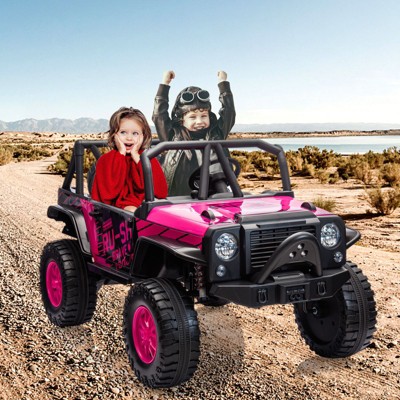 24V Kids Ride-On Truck Car, 2-Seater Electric Vehicle with Remote Control, 19" Extra Wide Seat, USB, Spring Suspension