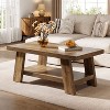 Hommoo Farmhouse 2-tier Coffee Table with Storage Rustic Brown - 2 of 4