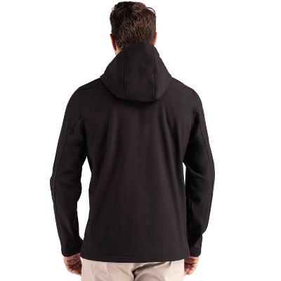 Clique Tempo Recycled Stretch Softshell Mens Hooded Jacket - Black/Red - M — фото 2