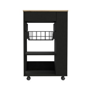 Kitchen Cart with Two Open Shelves, One Rack and One Drawer - 1 of 4